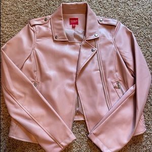 Guess Blush Pink Faux Leather Jacket
